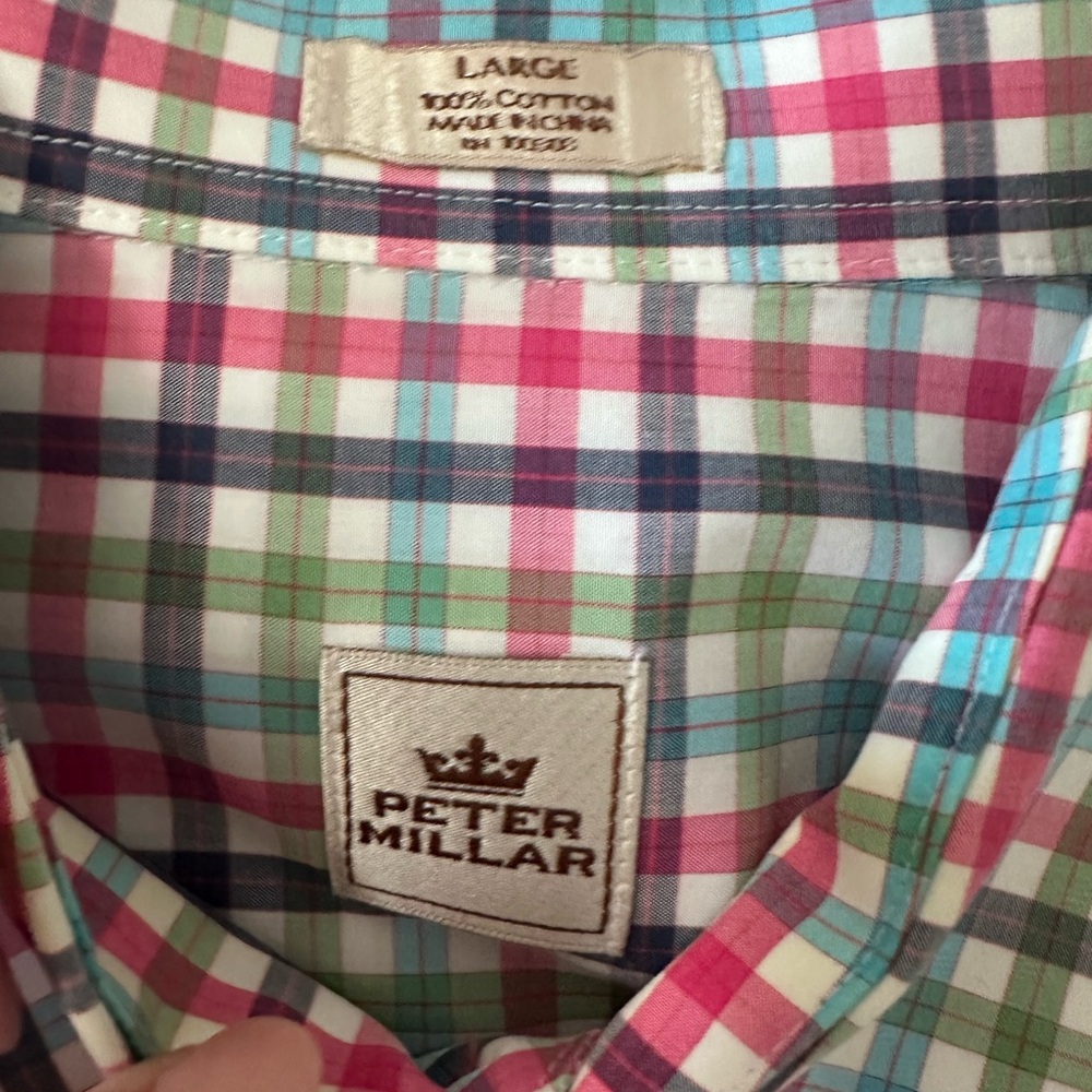 Peter Millar Vibrant Checkered Button Down Shirt - image 2